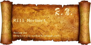 Rill Norbert névjegykártya